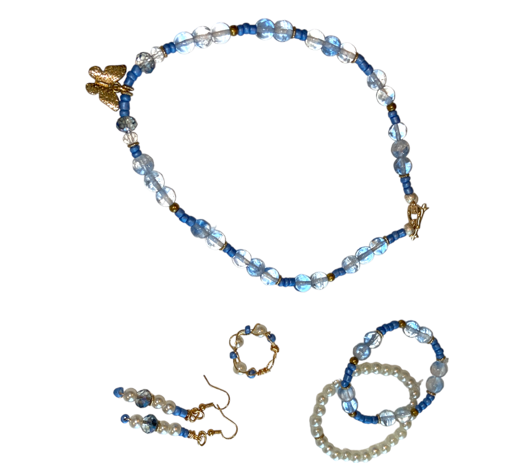 Fairy Crystal blue and gold set
